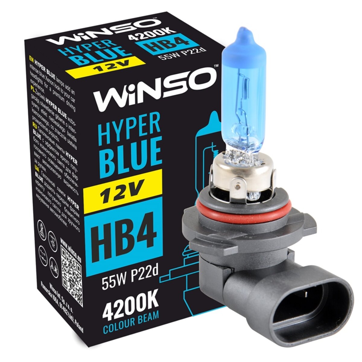 Галогенова лампа Winso HB4 12V 55W P22d HYPER BLUE 4200K (712610) дивитися фото №1