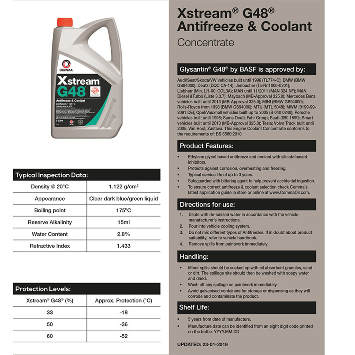 Антифриз Comma XSTREAM G48 AF CONC концентрат 5л (XSG5L) дивитися фото №2