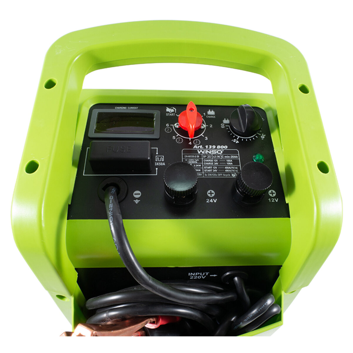 Пуско-зарядний професійний пристрій АКБ 12/24В макс.струм заряду 100А, макс.струм запуску 480А (139800) дивитися фото №3