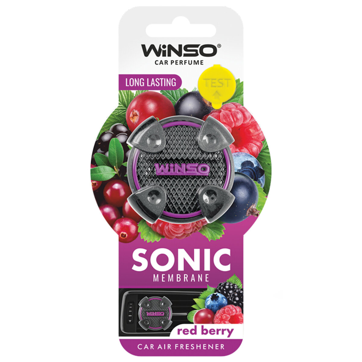Освіжувач повітря Winso Sonic, мембранний на дефлектор - Red Berry (531030) дивитися фото №1