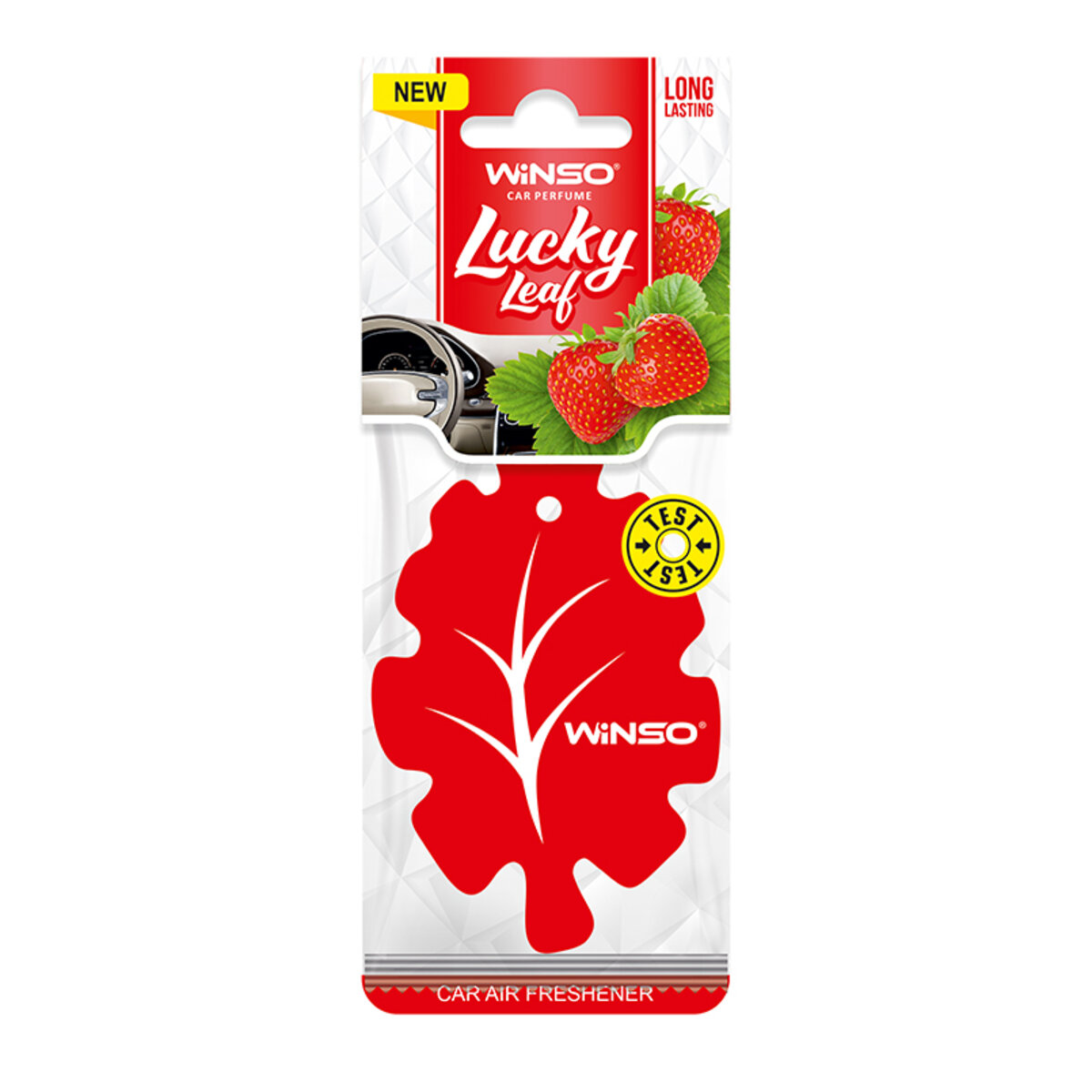 Автомобільний Освіжувач повітря Winso Lucky Leaf, целюлозний ароматизатор, Strawbеrry (537950) | Аромат: Ягідний дивитися фото №1