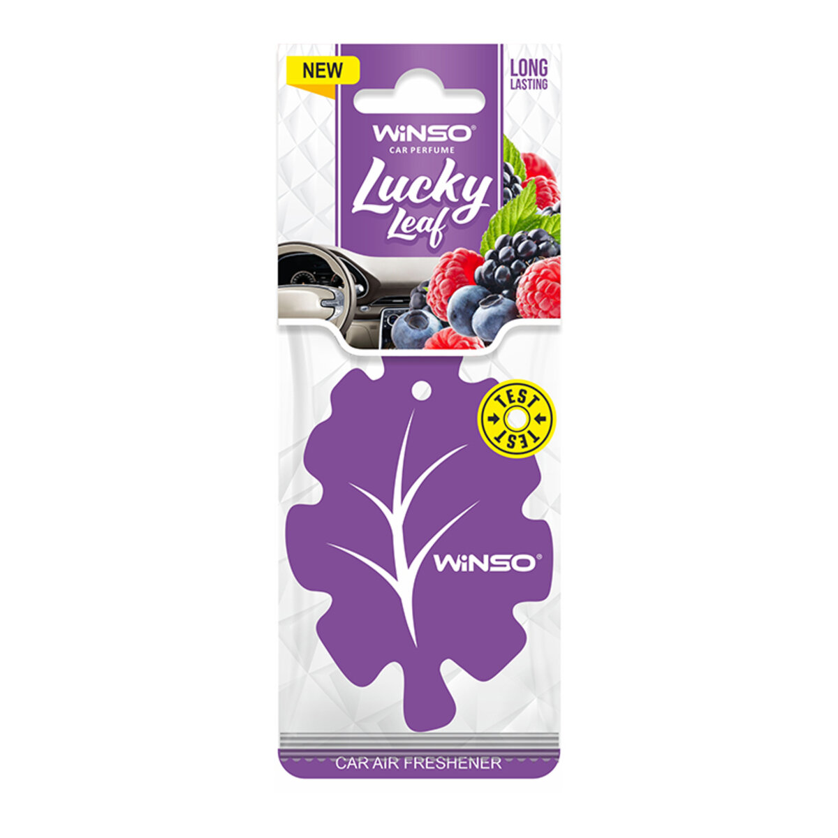 Автомобільний Освіжувач повітря Winso Lucky Leaf, целюлозний ароматизатор, Wildberry (537980) | Аромат: Ягідний дивитися фото №1