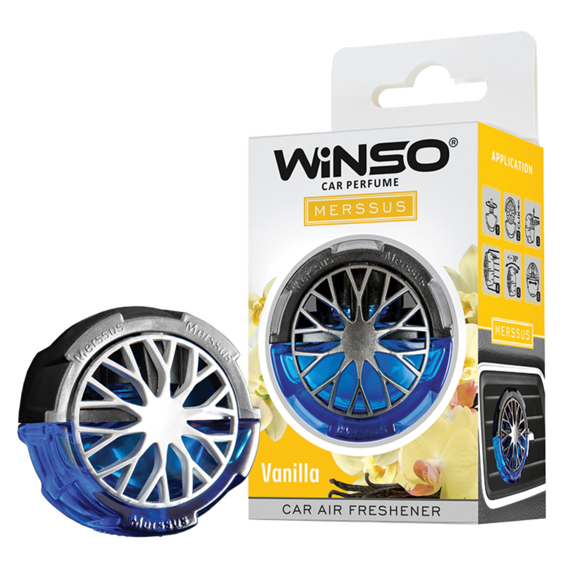 Освіжувач повітря Winso Merssus на дефлектор з регулюванням інтенсивності 18мл Vanilla (534570) дивитися фото №1