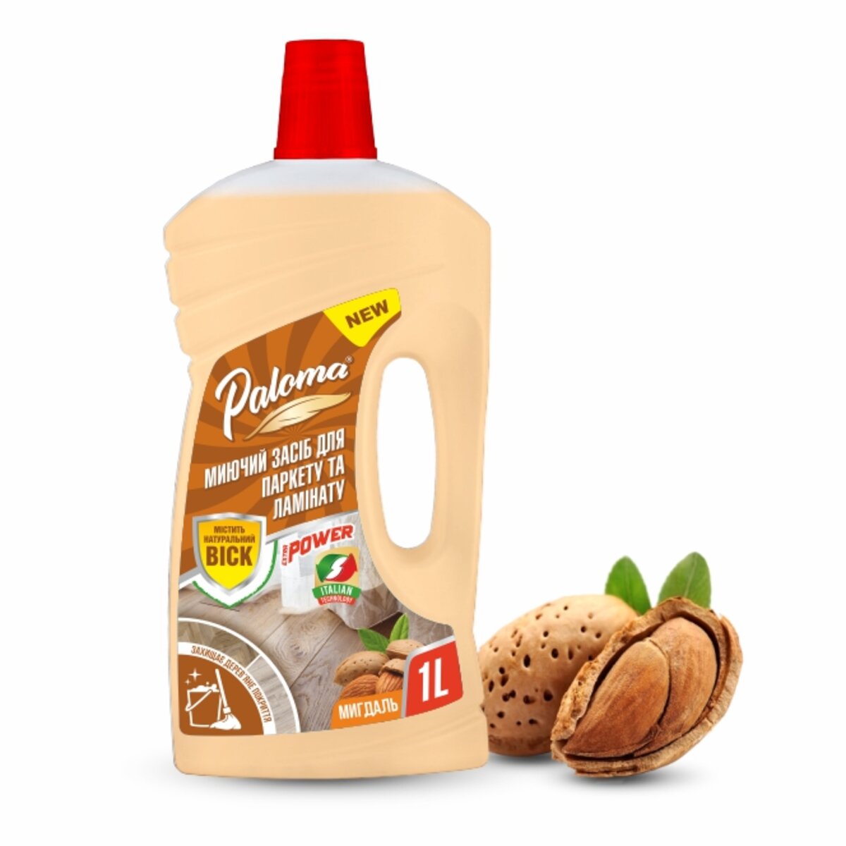 Миючий засіб для паркету та ламінату Paloma Мигдаль, 1000мл (PE50687) дивитися фото №1