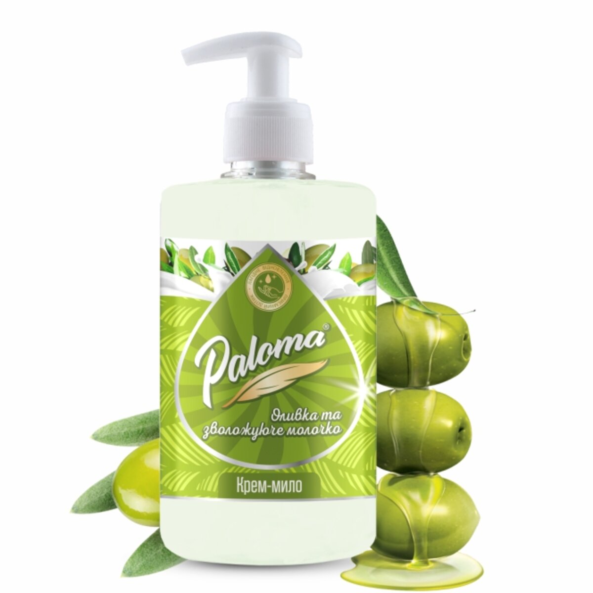 Рідке крем-мило Paloma Оливкове та зволожуюче молочко, 500мл (PE50700) дивитися фото №1