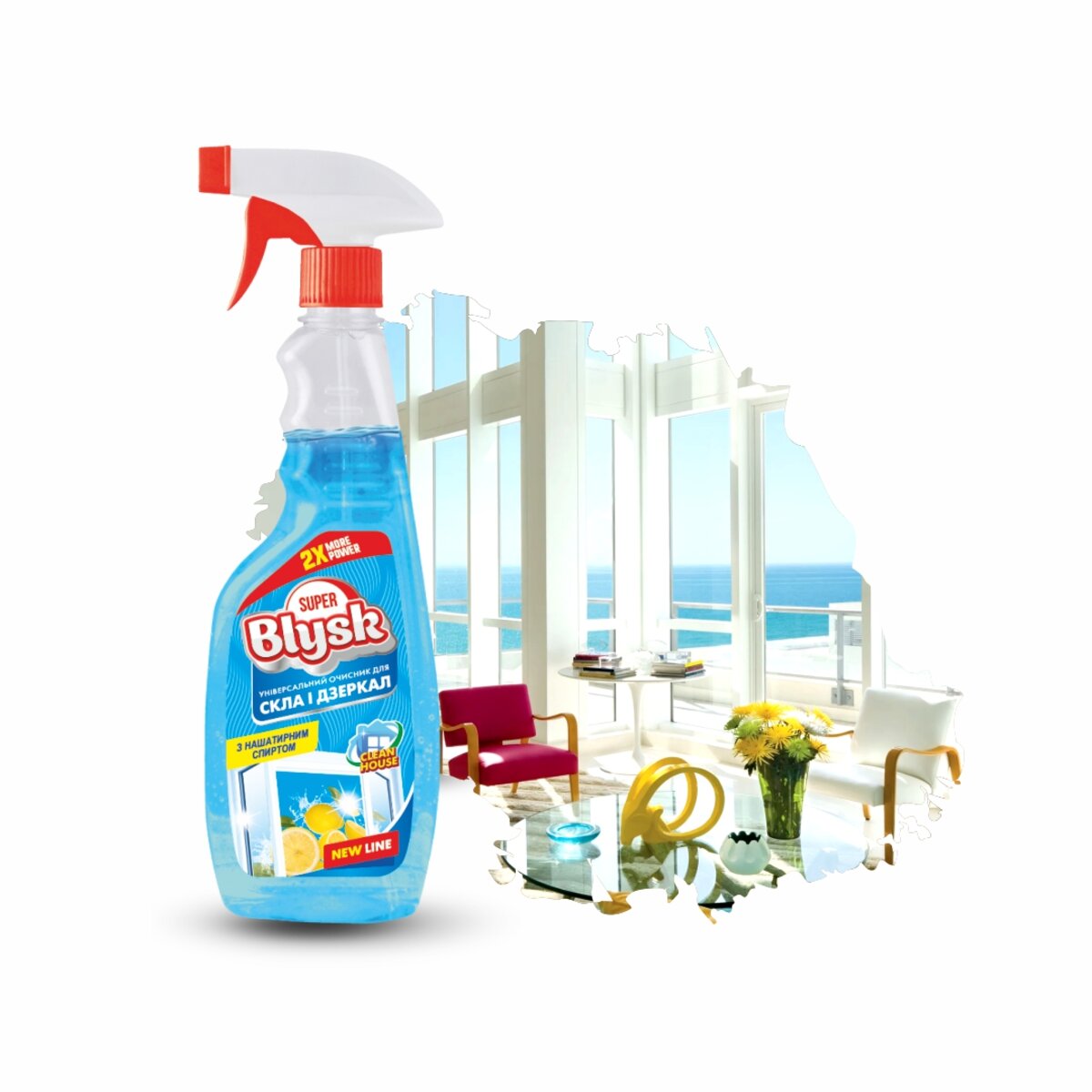 Очиститель для стекла и зеркал Super Blysk Лимон, 500мл (SB50793) смотреть фото №1
