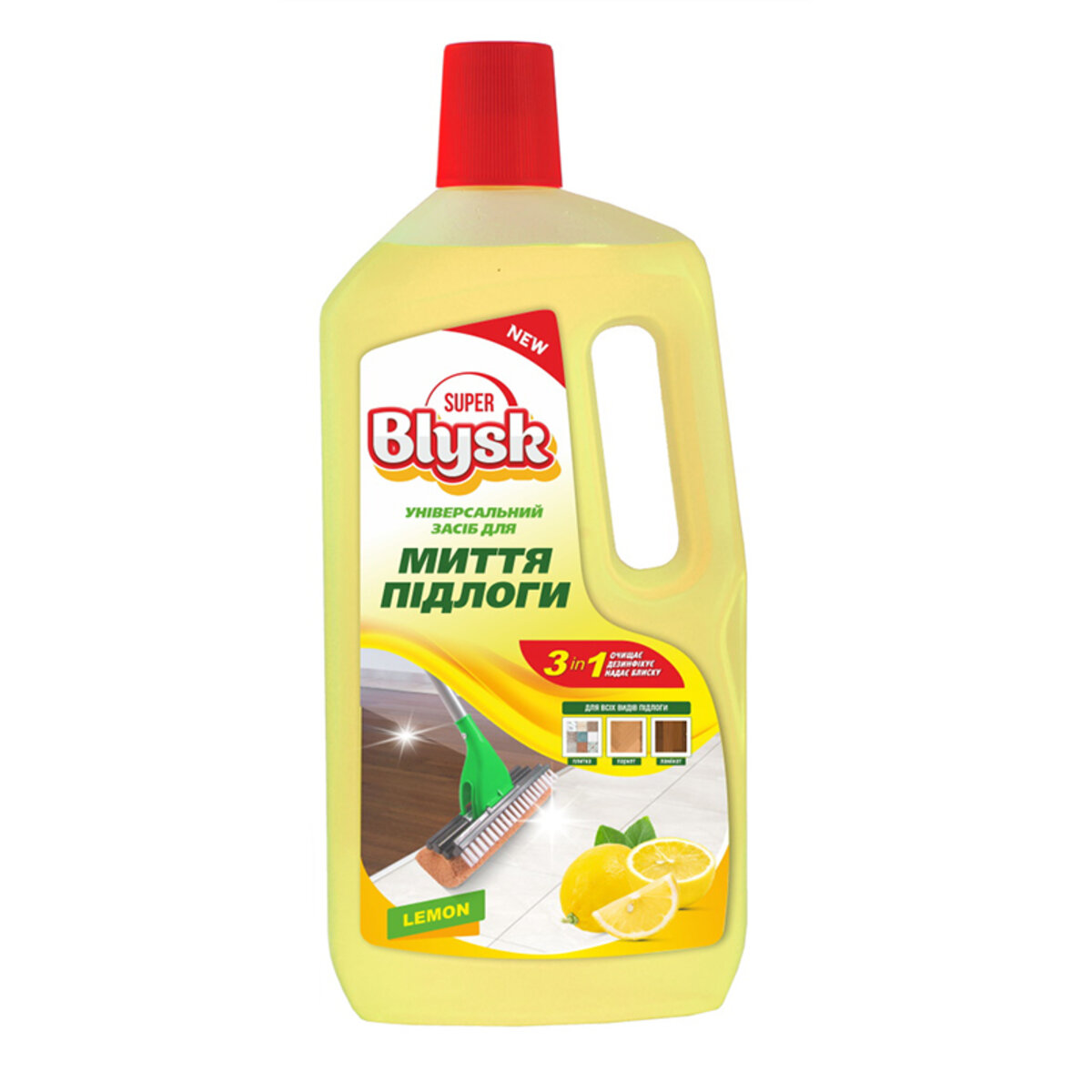 Універсальний засіб для миття підлоги Super Blysk Лимон, 1л (SB51547) дивитися фото №1