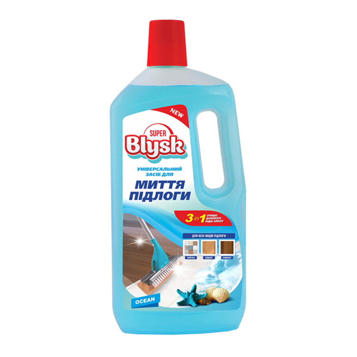 Универсальное средство для мытья пола Super Blysk Океан, 1л (SB51530) смотреть фото №1