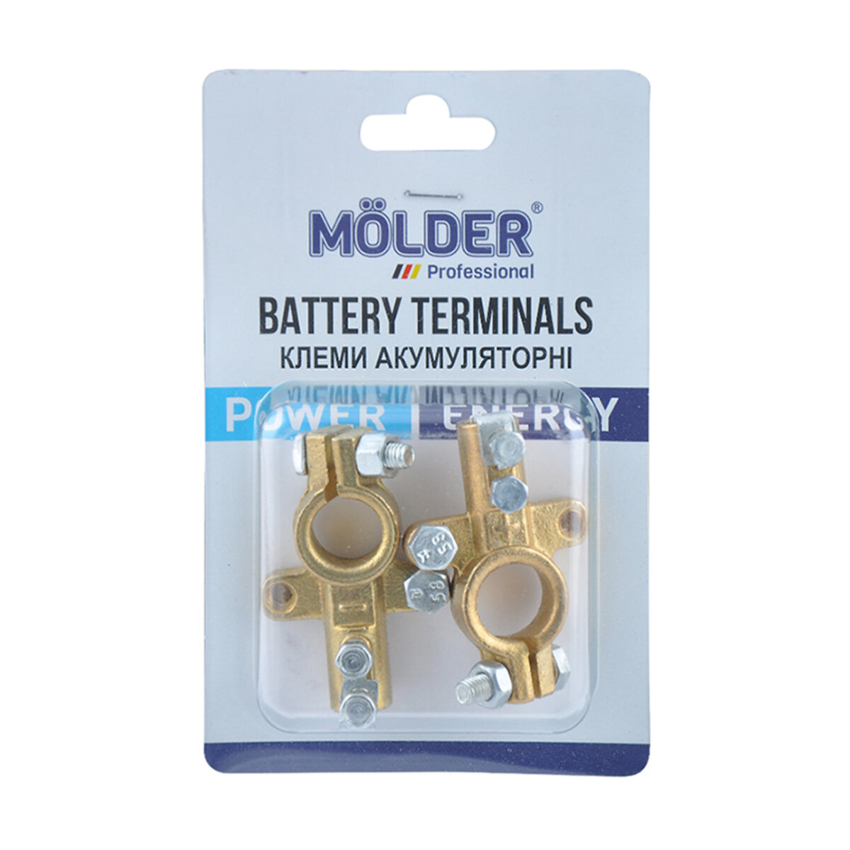 Клеми АКБ Molder посилена EURO, латунь 190гр (MA21180) дивитися фото №1