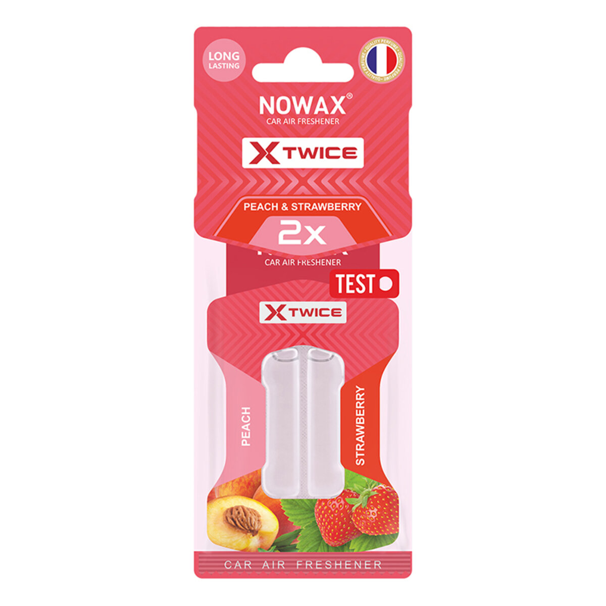 Автомобільний Ароматизатор з подвійною капсулою Nowax X Twice - Strawberry & Peach (NX00156) | Аромат: дивитися фото №1