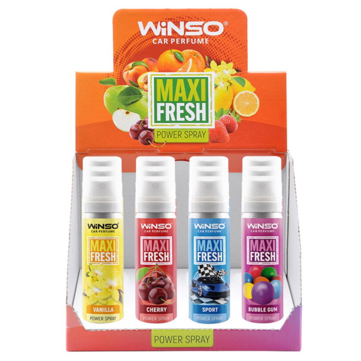 Ароматизатор Winso Maxi Fresh MIX №2, 75мл, 12шт набір (830450) дивитися фото №1