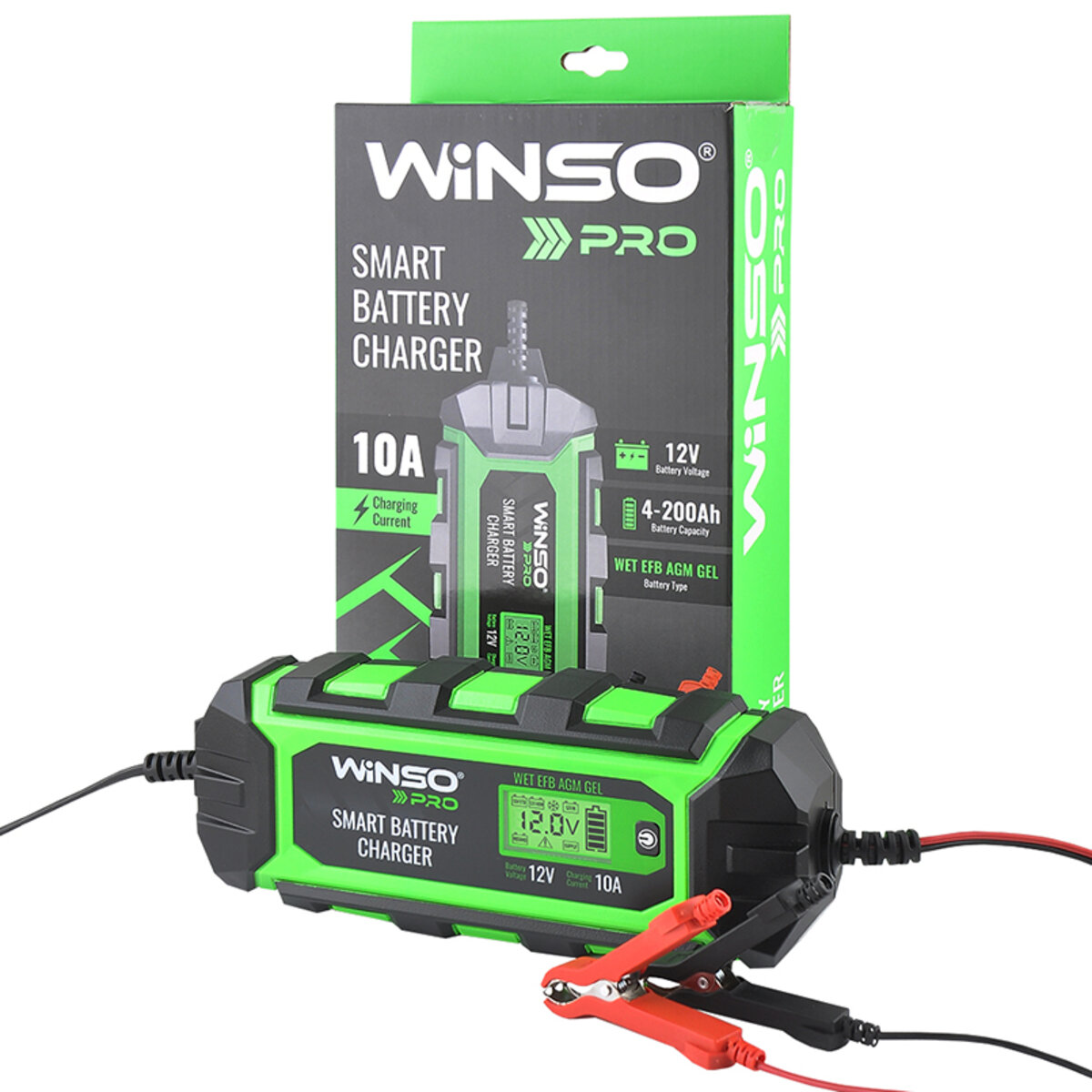 Зарядний пристрій АКБ Winso Pro 12V, 10A LCD (139520) дивитися фото №4