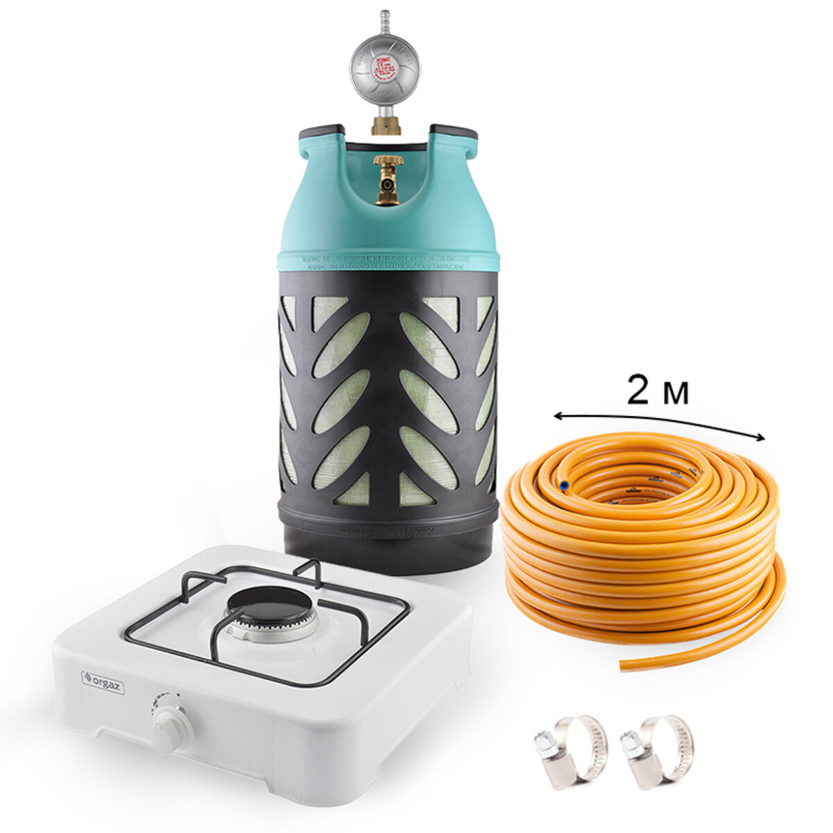 Набір газовий: балон Nord Camp 24,5л, редуктор, шланг, портативна плита OR-101, хомути (NC00940) дивитися зображення №1