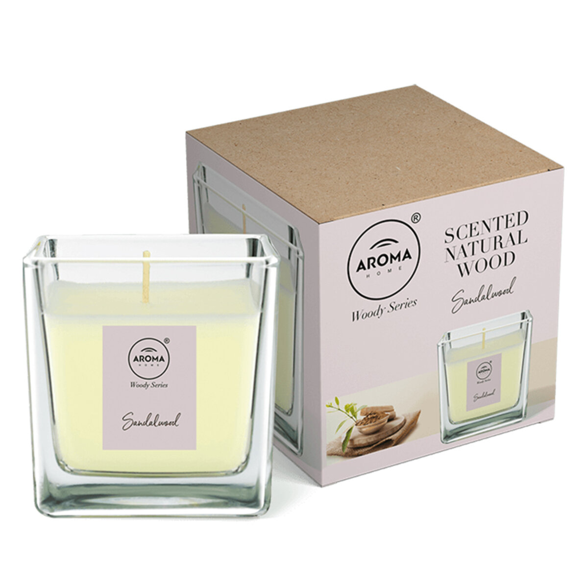 Ароматичні свічки Aroma Home Candles Woody Series Sandalwood 155г (10930) дивитися фото №1
