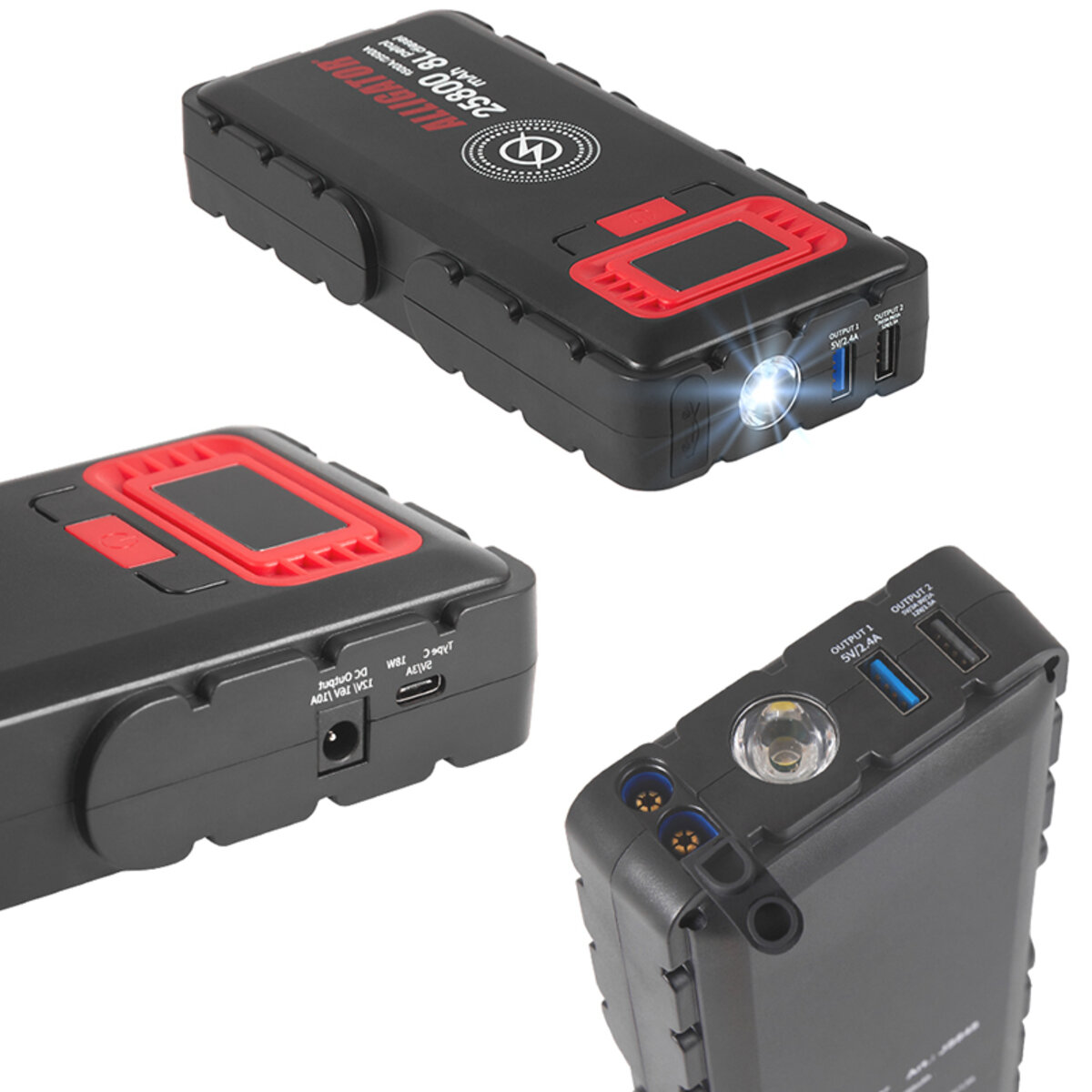 Бустер (пусковий пристрій) Alligator Jump Starter 1500A/2500A 25800mAh зі Smart-клемами та безпровідною зарядкою (JS848) дивитися фото №3