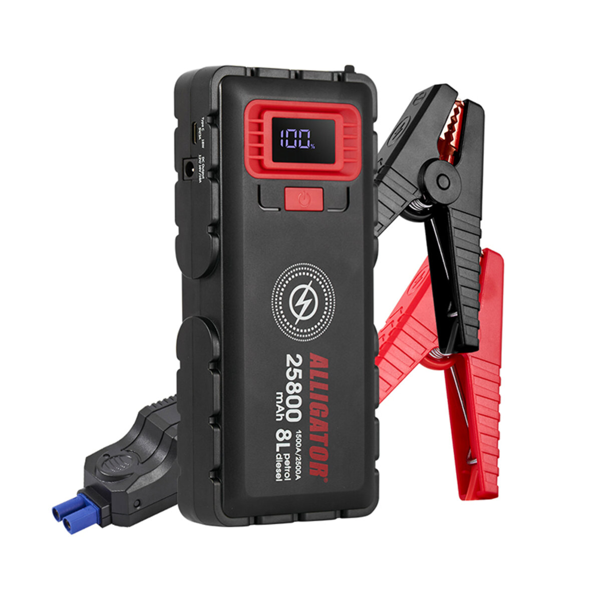 Бустер (пусковий пристрій) Alligator Jump Starter 1500A/2500A 25800mAh зі Smart-клемами та безпровідною зарядкою (JS848) дивитися фото №2
