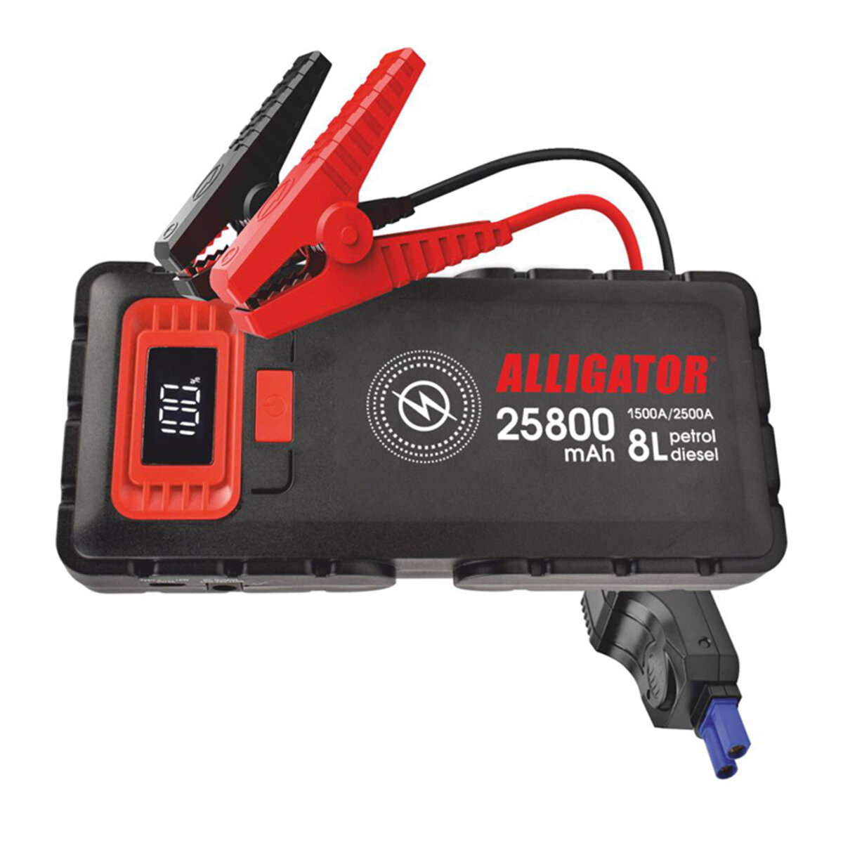 Бустер (пусковий пристрій) Alligator Jump Starter 1500A/2500A 25800mAh зі Smart-клемами та безпровідною зарядкою (JS848) дивитися фото №1
