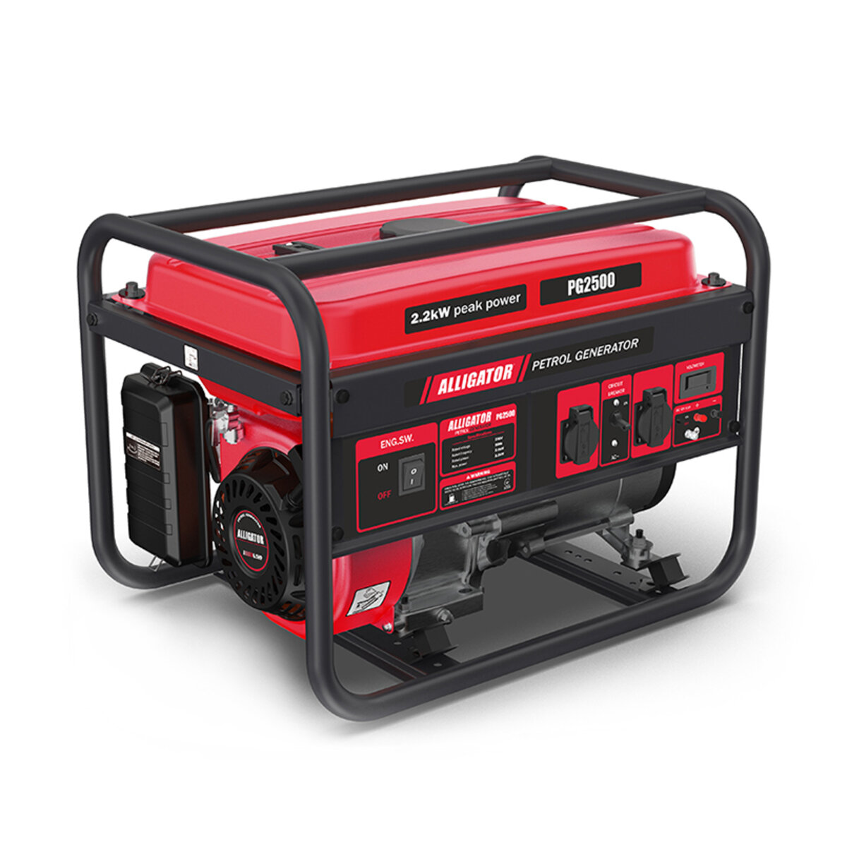 Генератор Alligator бензиновий 2,2кВт (ном 2,0кВт) (PG2500) дивитися фото №1