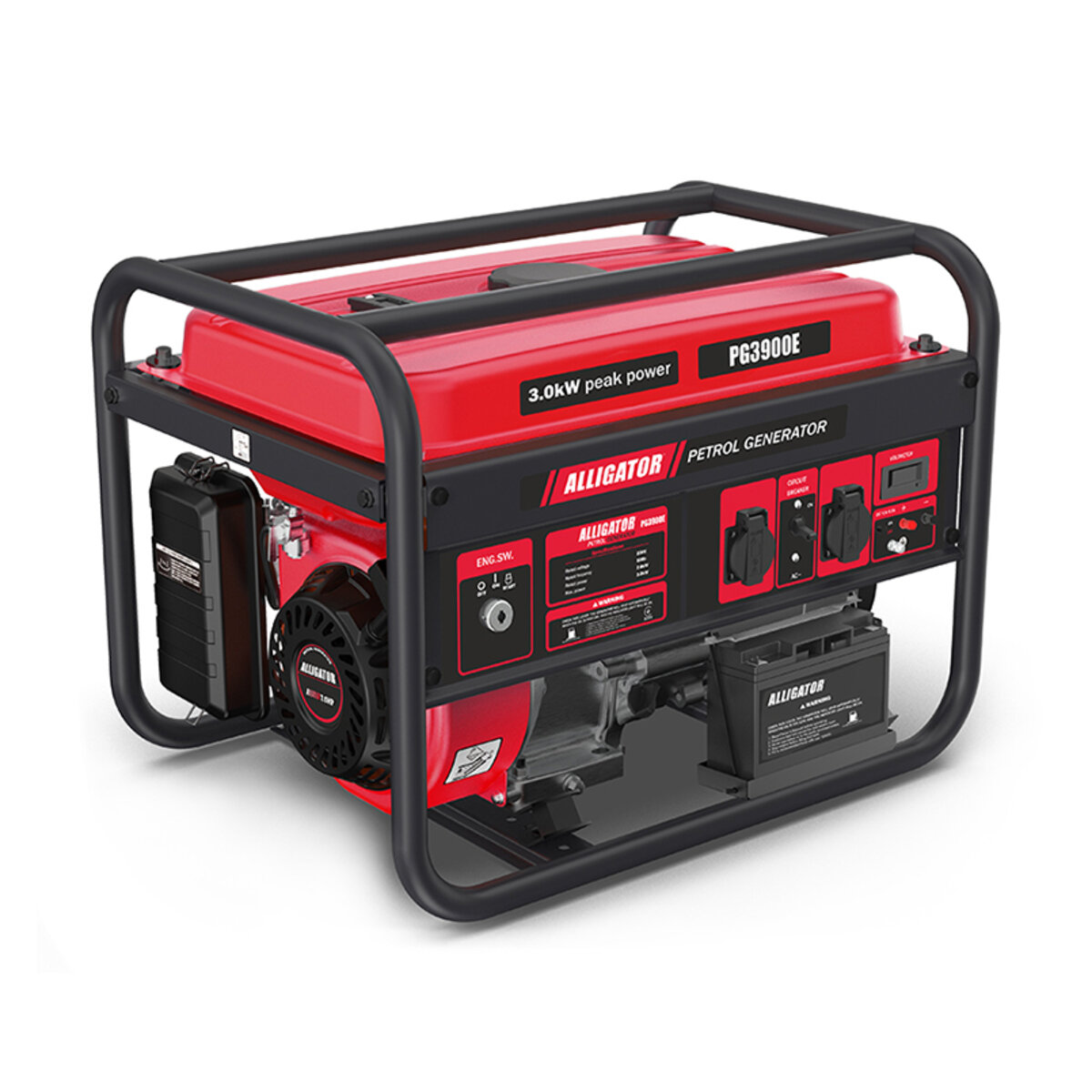 Генератор Alligator бензиновий 3,0кВт (ном 2,8кВт) з електростартером (PG3900E) дивитися фото №1