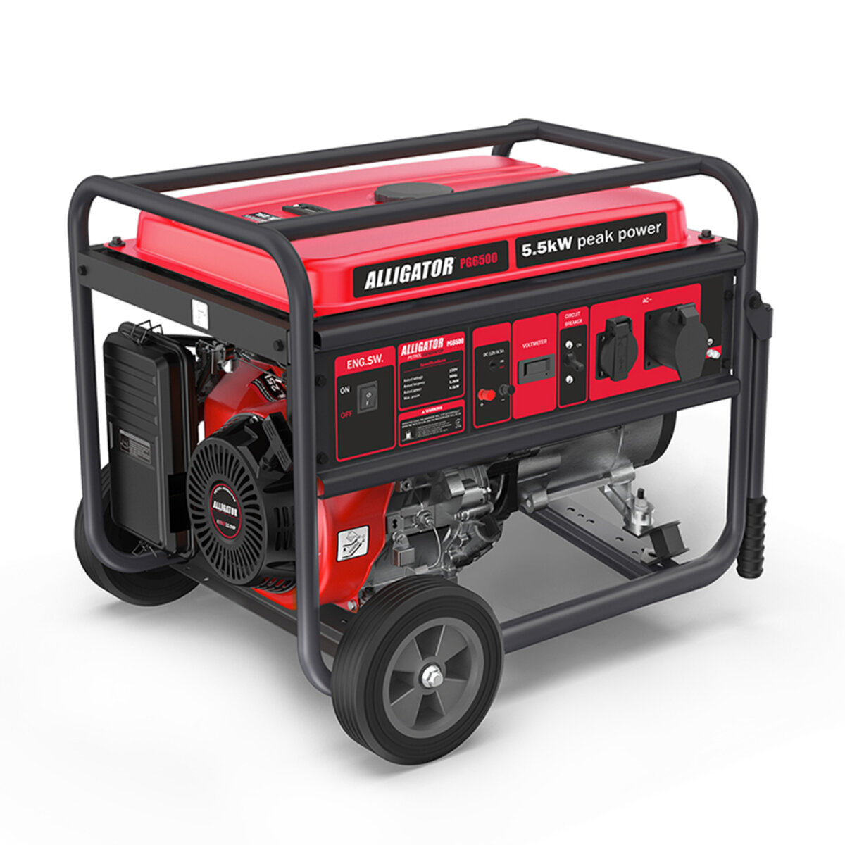 Генератор Alligator бензиновий 5,5кВт (ном 5,0кВт) (PG6500) дивитися фото №1