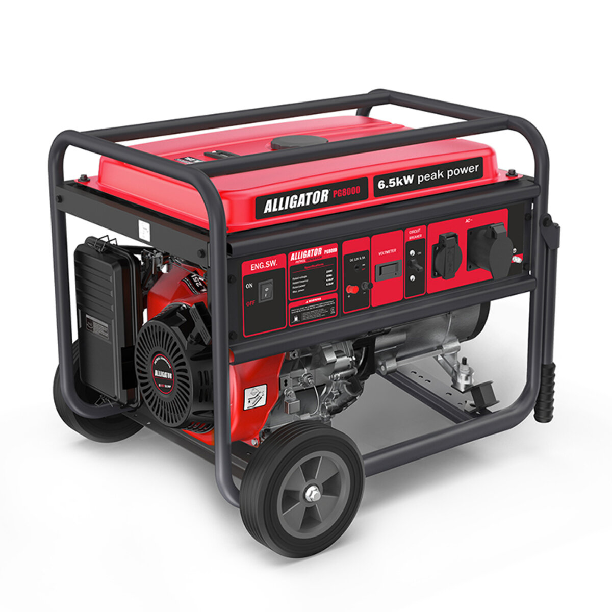 Генератор Alligator бензиновий 6,5кВт (ном 6,0кВт) (PG8000) дивитися фото №1