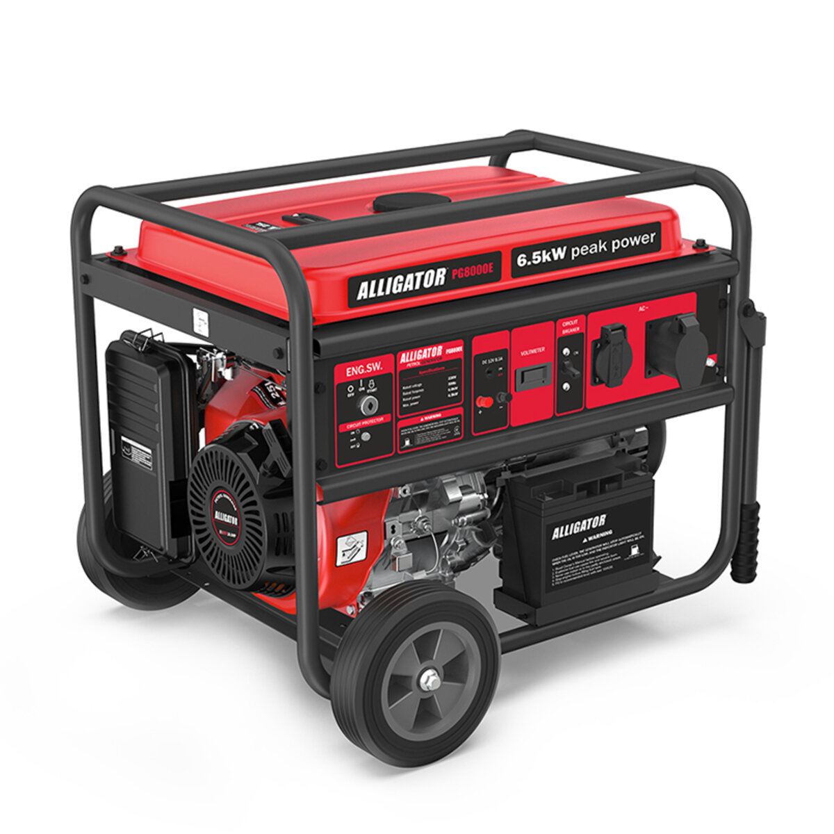 Генератор Alligator бензиновий 6,5кВт (ном 6,0кВт) з електростартером (PG8000E) дивитися фото №1