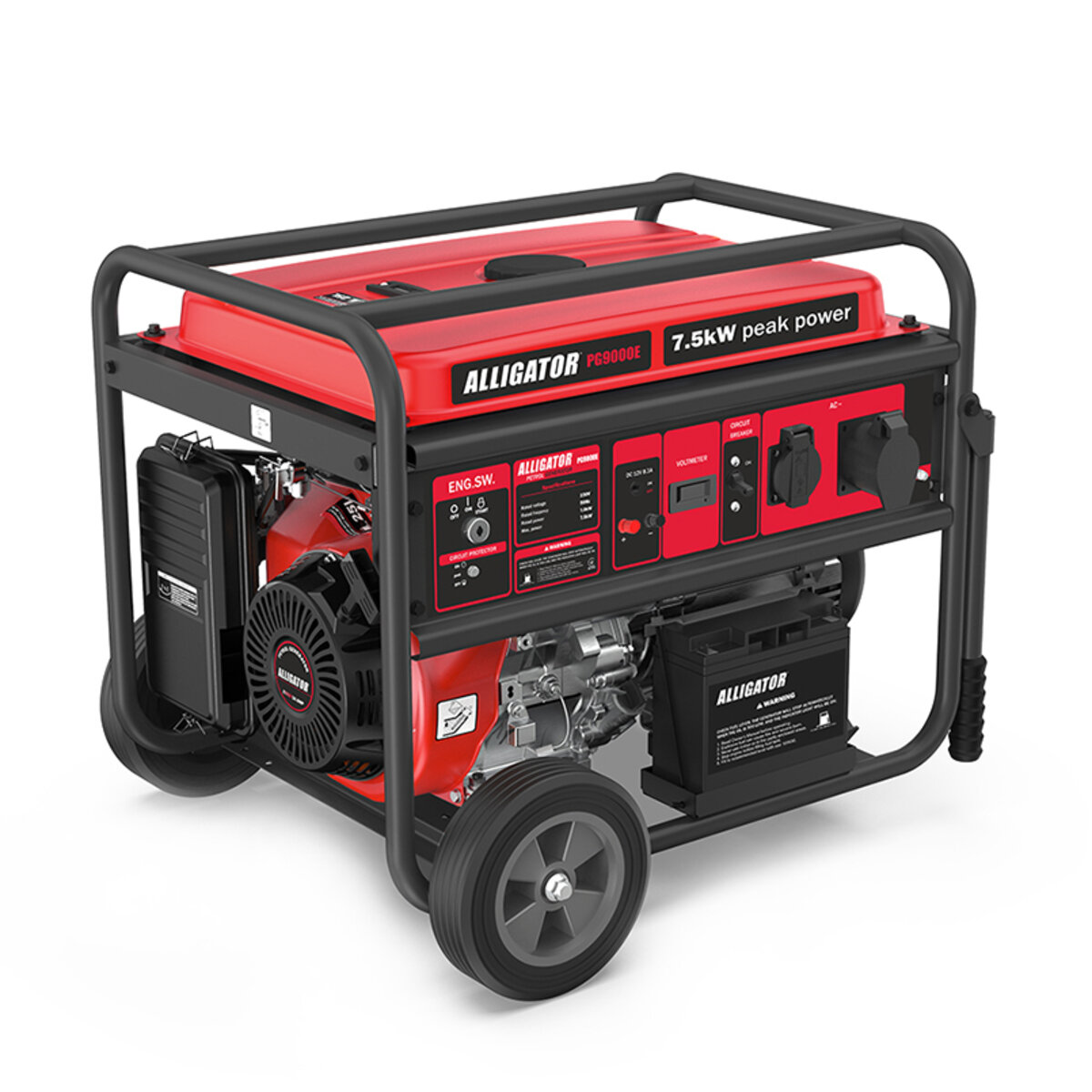 Генератор Alligator бензиновий 7,5кВт (ном 7,0кВт) з електростартером (PG9000E) дивитися фото №1