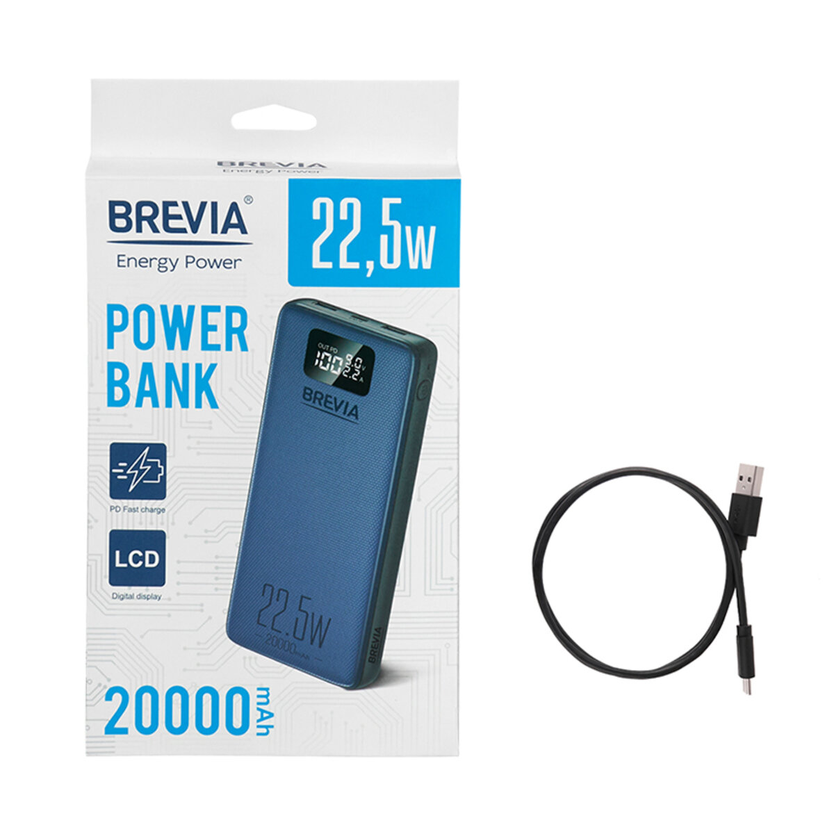 Повербанк (Power Bank) Brevia 20000mAh 22,5W Li-Pol, LCD (44218) дивитися фото №8
