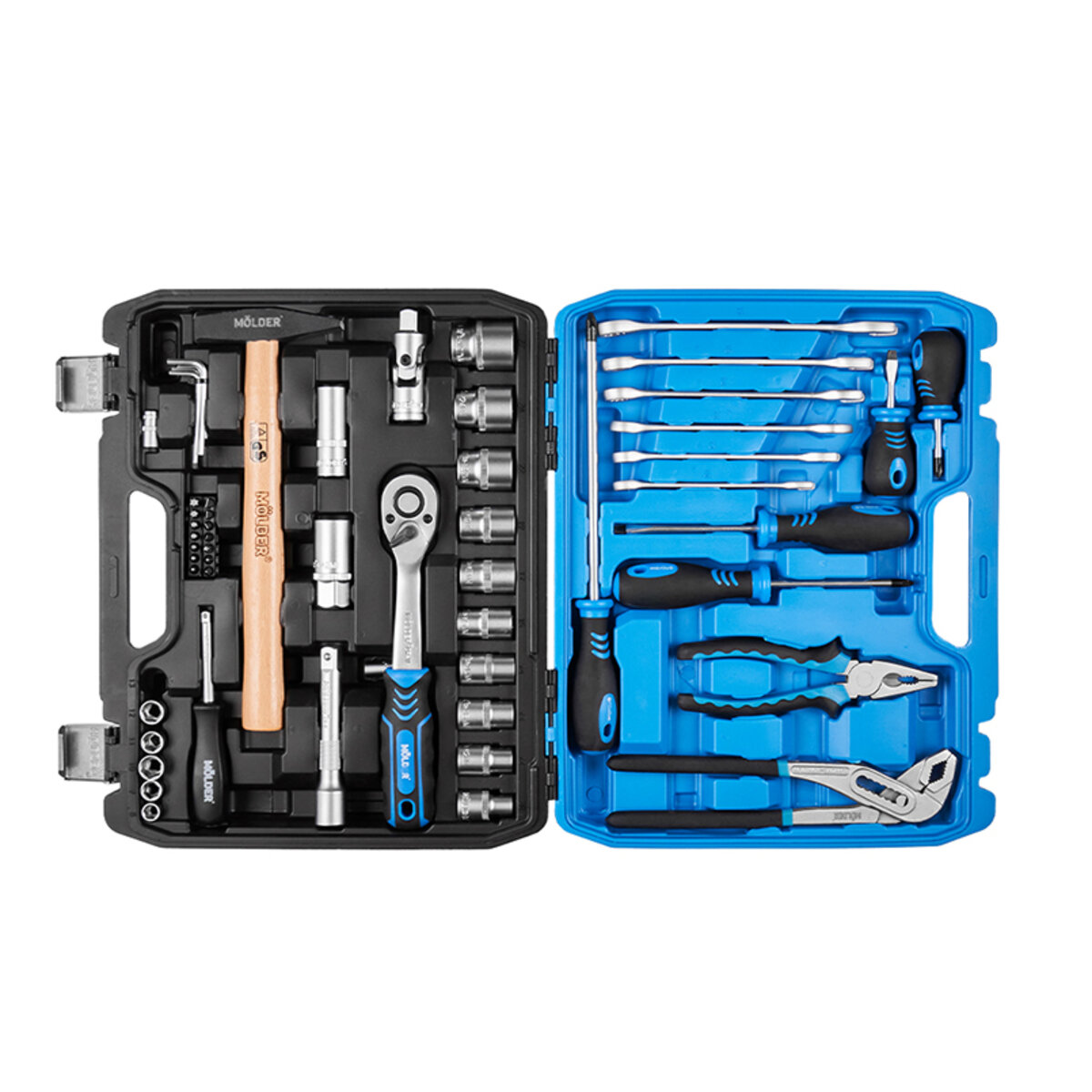 Професійний набір інструментів в кейсі MÖLDER 1/2, 1/4 72Т, CR-V, 56од. (MT61056) дивитися фото №3