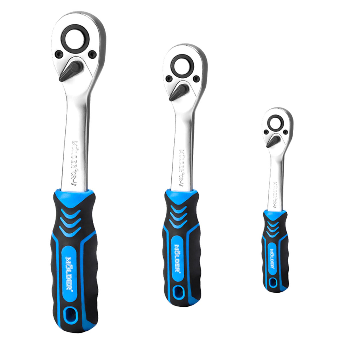 Професійний набір інструментів в кейсі MÖLDER 1/2, 1/4, 3/8 72Т, CR-V, 151од. (MT60151) дивитися фото №4