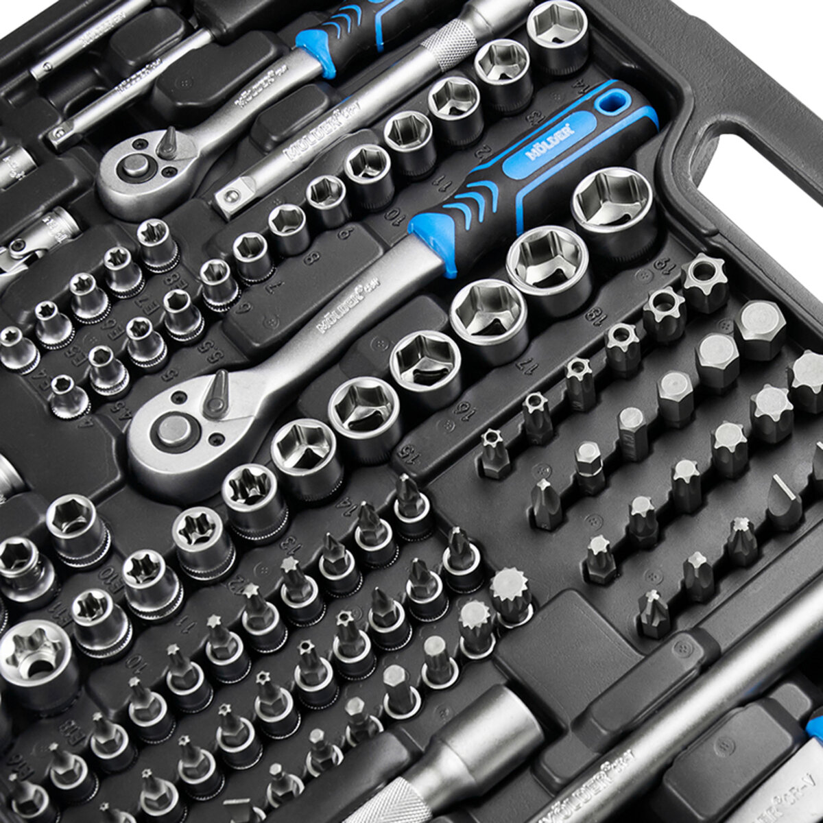 Професійний набір інструментів в кейсі MÖLDER 1/2, 1/4, 3/8 72Т, CR-V, 176од. (MT60176) дивитися фото №3
