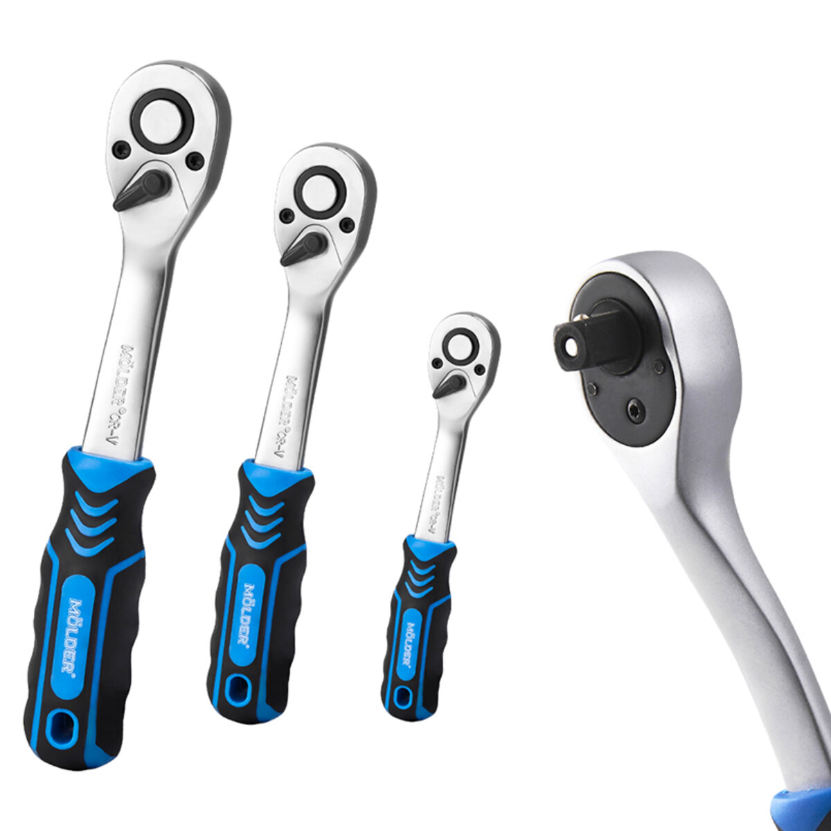 Професійний набір інструментів в кейсі MÖLDER 1/2, 1/4, 3/8 72Т, CR-V, 219од. (MT60219) дивитися фото №5