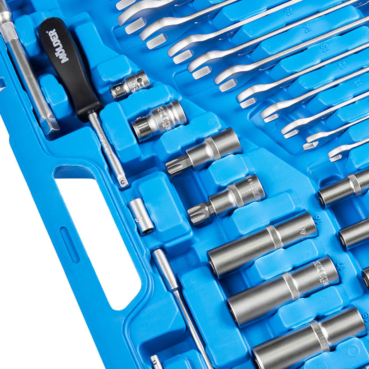 Професійний набір інструментів в кейсі MÖLDER 1/2, 1/4, 3/8 72Т, CR-V, 219од. (MT60219) дивитися фото №7