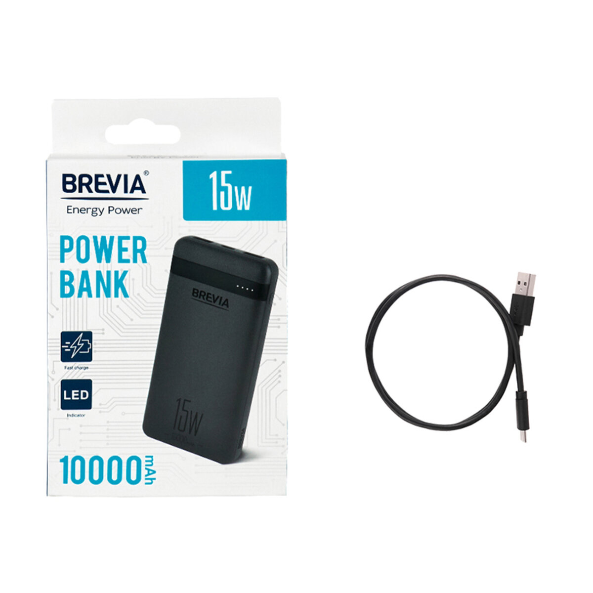 Повербанк (Power Bank) Brevia 10000mAh 15W Li-Pol (45115) дивитися фото №8