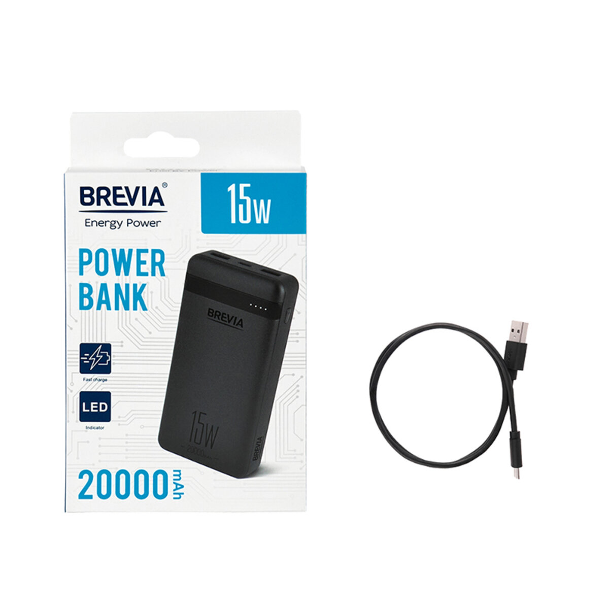 Повербанк (Power Bank) Brevia 20000mAh 15W Li-Pol (45215) дивитися фото №8