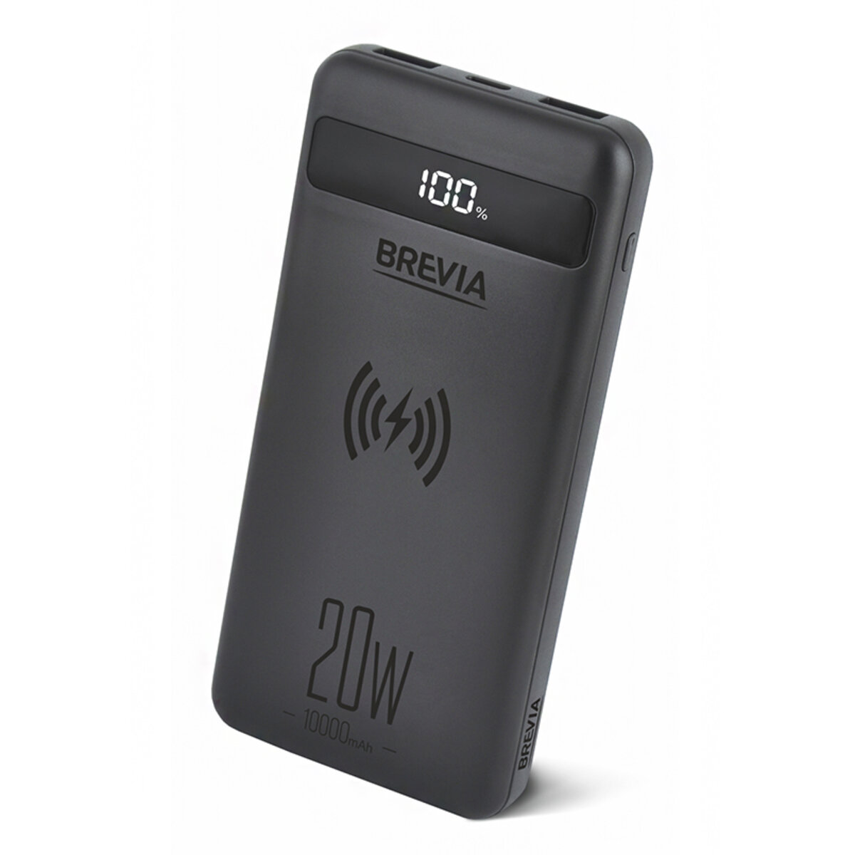 Універсальна мобільна батарея Brevia 10000mAh 20W Wireless Qi10W Li-Pol, LCD (45118) дивитися зображення №1