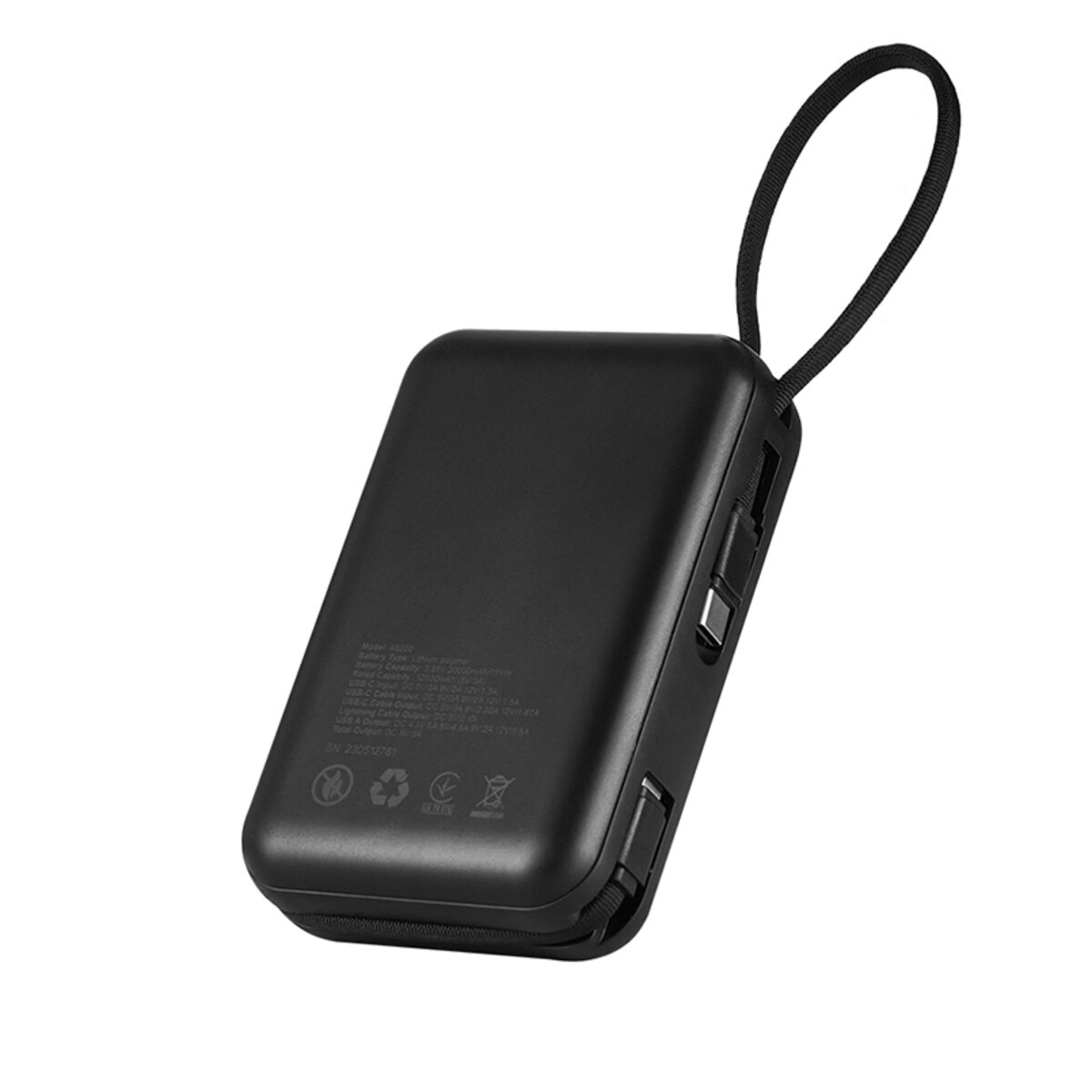 Повербанк (Power Bank) Brevia 20000mAh 22.5W Type-C+Lightning Cable, Li-Pol, LCD (45222) дивитися фото №3