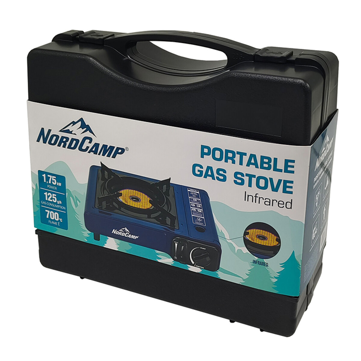 Портативна газова плита Nord Camp 1,75кВт з пєзопідпалом Infrared (NC10120) дивитися фото №2