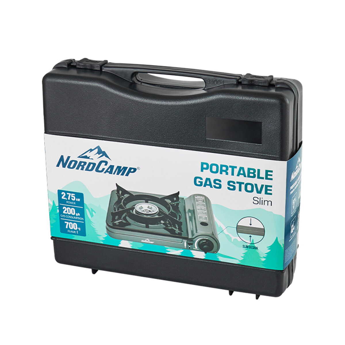 Портативна газова плита Nord Camp 2,75кВт з пєзопідпалом Slim (NC10210) дивитися фото №6
