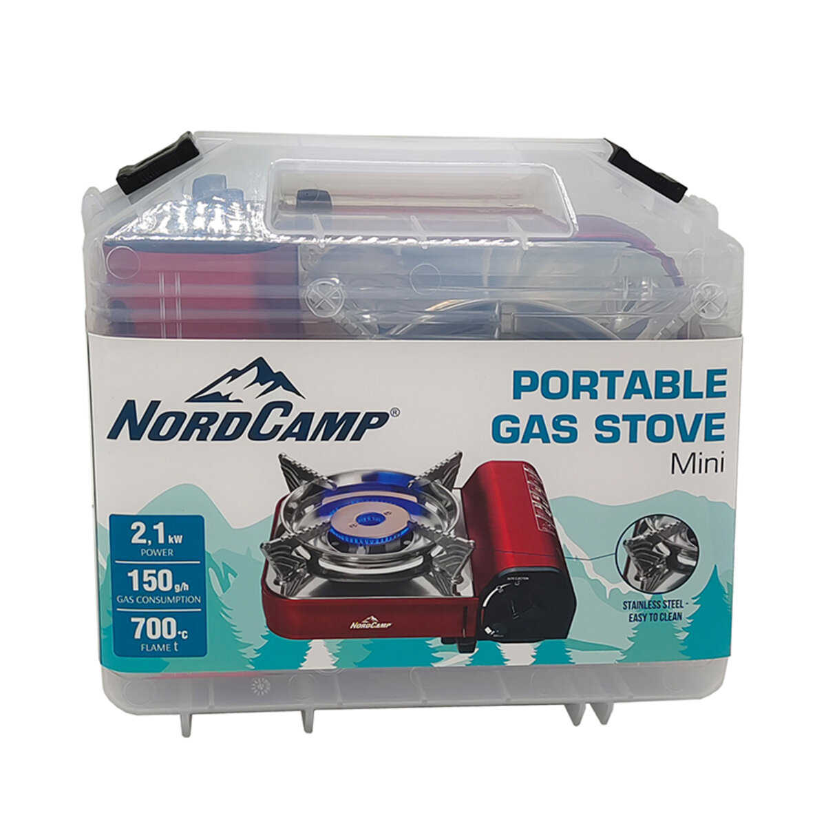 Портативна газова плита Nord Camp 2,1кВт з пєзопідпалом Mini (NC10500) дивитися фото №2
