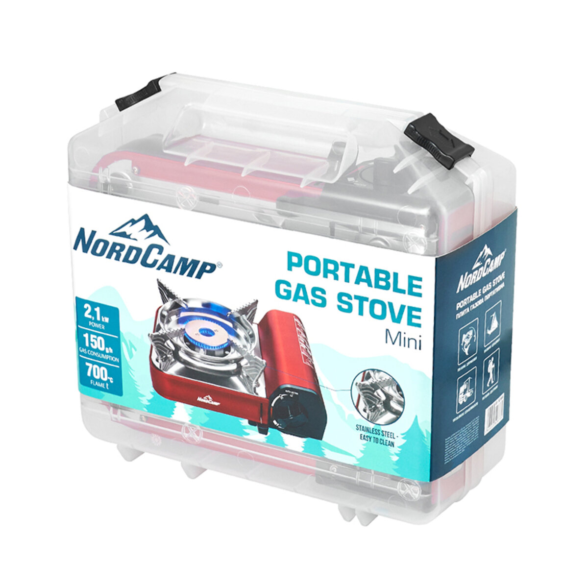 Портативна газова плита Nord Camp 2,1кВт з пєзопідпалом Mini (NC10500) дивитися фото №5