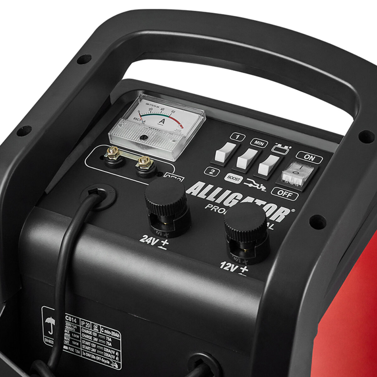Пуско-зарядний пристрій АКБ Alligator професійний 320А/75А, 12/24V (AC814) дивитися фото №4