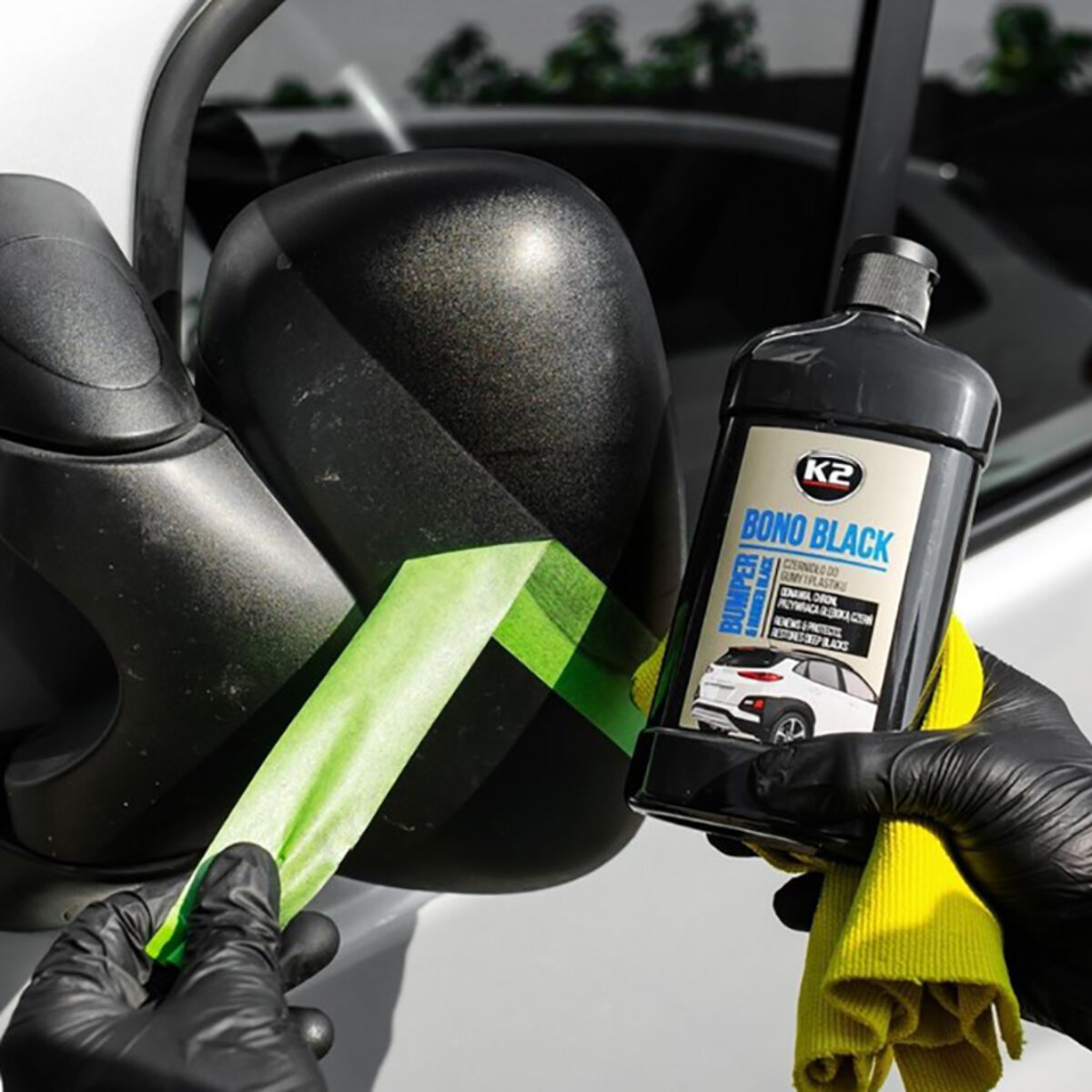 Засіб догляду за шинами та чорними бамперами K2 BONO BLACK, 500мл (K035) дивитися фото №3