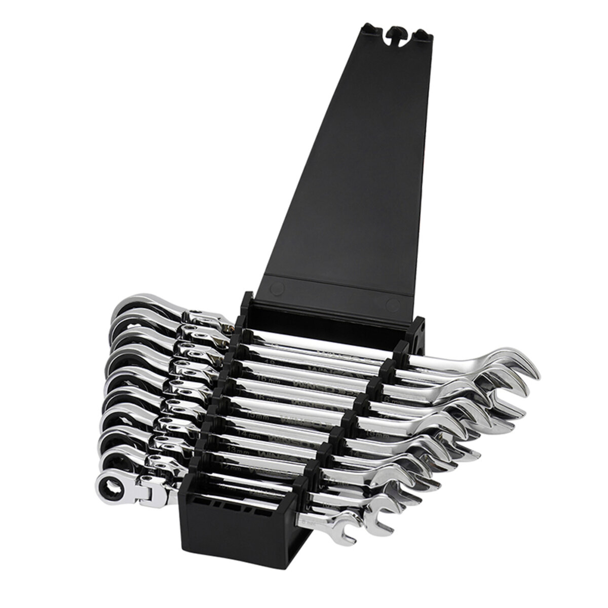 Набір ключів Winso PRO комбіновані з тріскачкою та карданом CR-V 10шт (8-10-12-13-14-15-16-17-19мм) (900310) дивитися фото №2