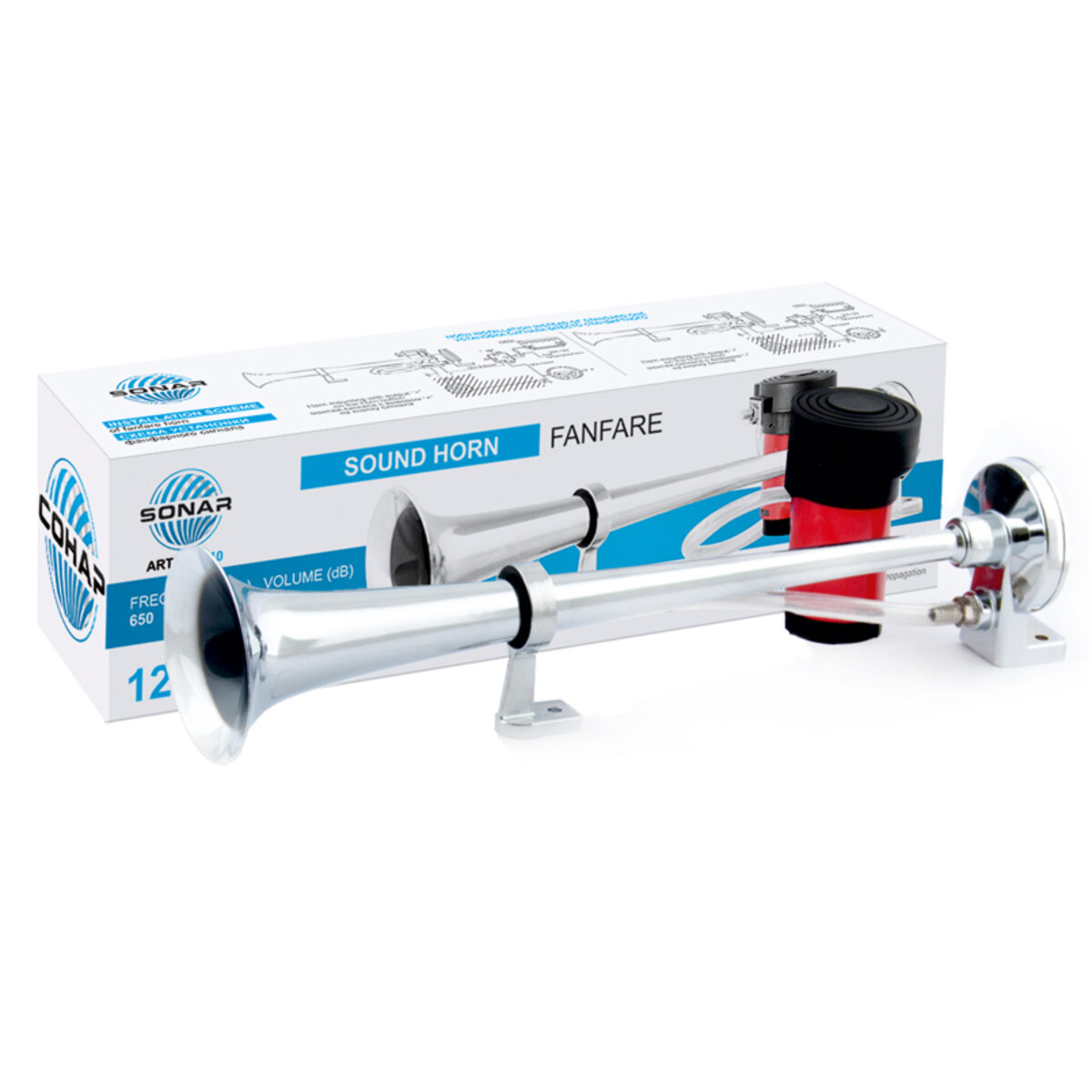 Сигнал автомобільний Сонар фанфарний 40см 12В (SAZ-10) дивитися фото №1