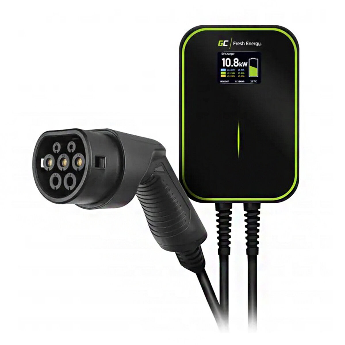 Зарядное устройство Green Cell Wallbox EV PowerBox 22 кВт с кабелем Type2 6м для зарядки электромобилей (EV14) смотреть фото №1