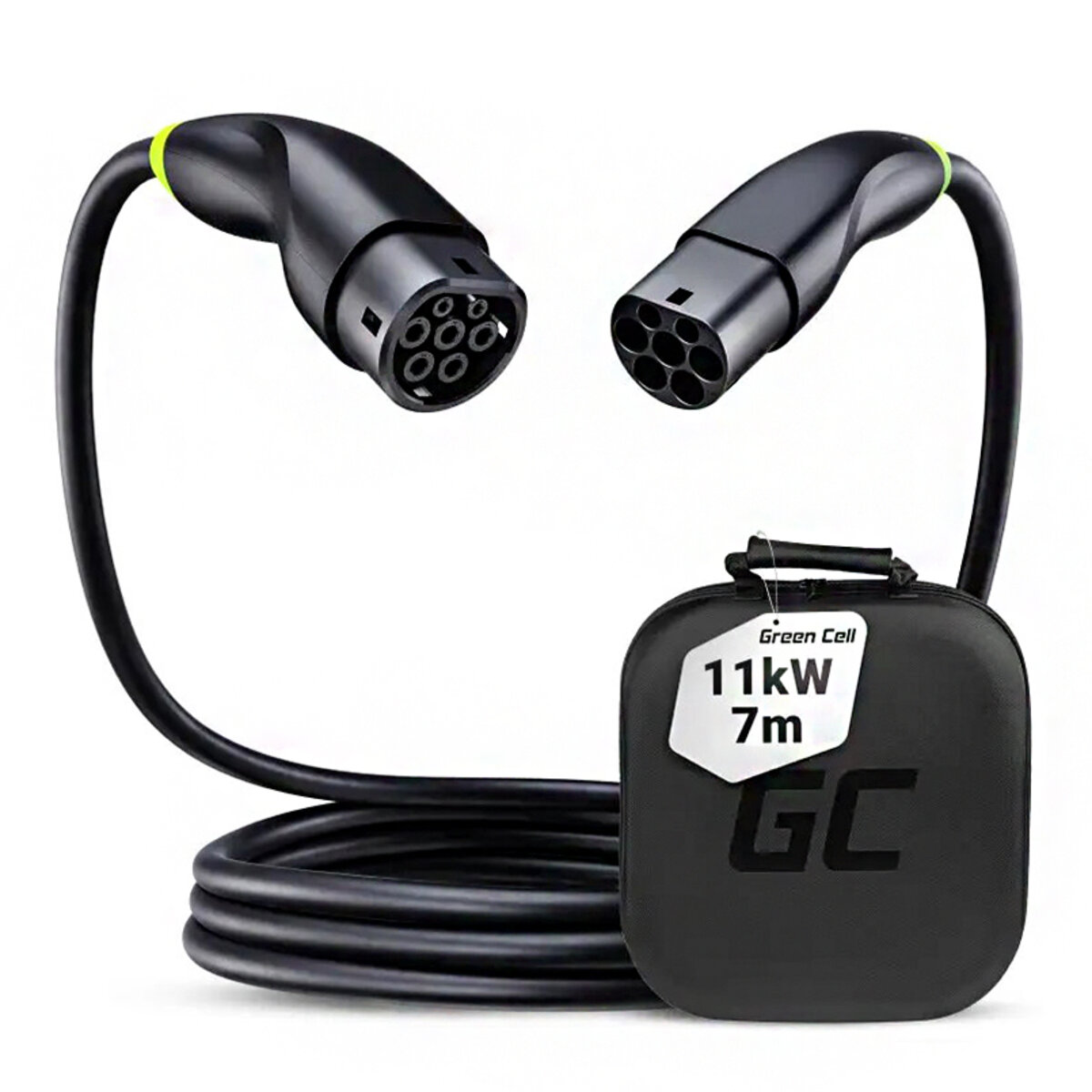 Зарядный кабель для электромобилей Green Cell Snap Type 2 11кВт 7м (EVKABGC04) смотреть фото №1