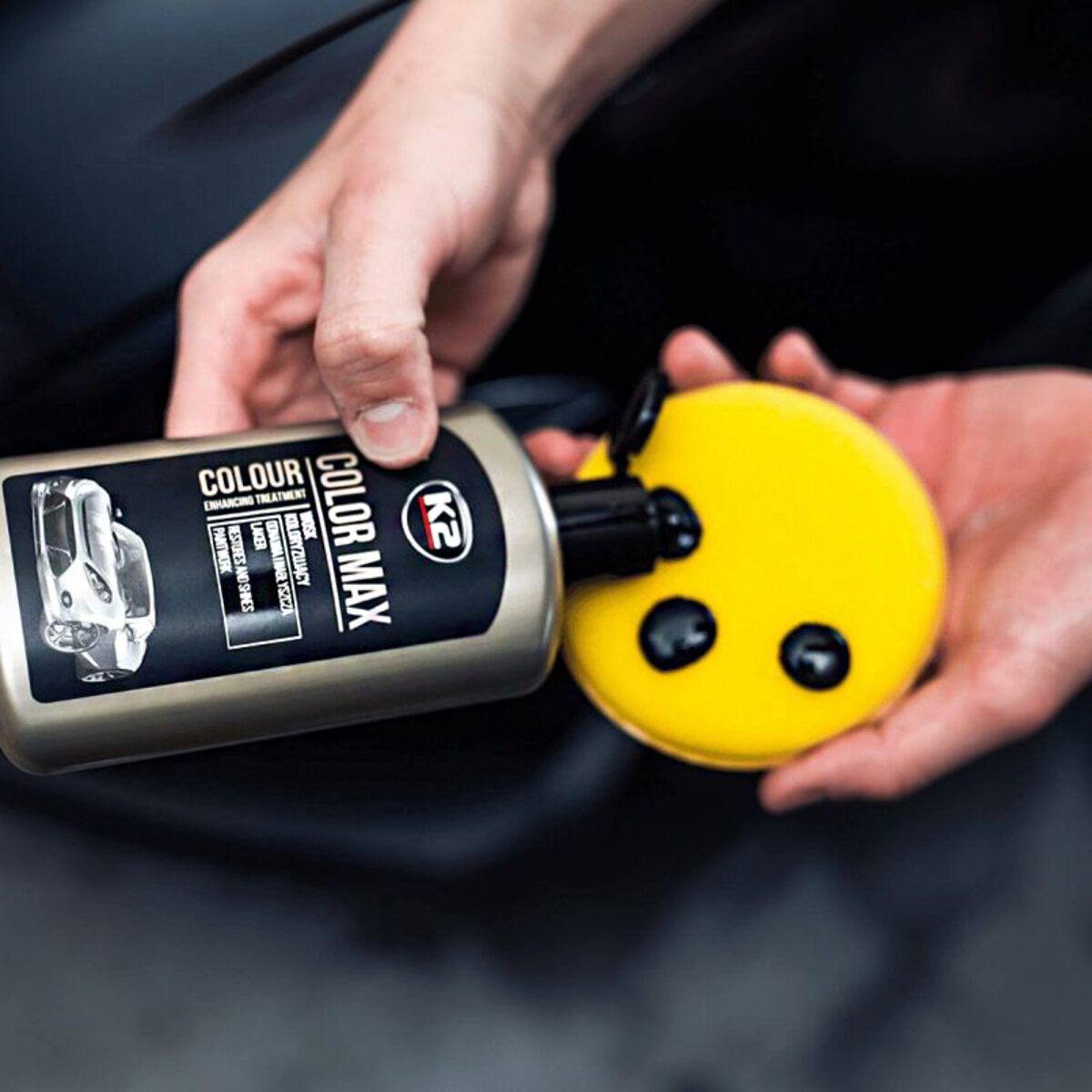 Поліроль восковий для кузова K2 Color Max чорний 250мл (K020CAN) дивитися фото №2