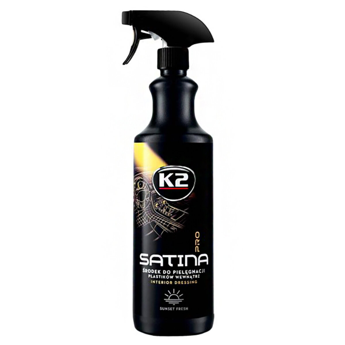 Засіб для догляду за панеллю приладів та пластиковими деталями K2 Satina Pro захід сонця 1л (D50111) дивитися фото №1