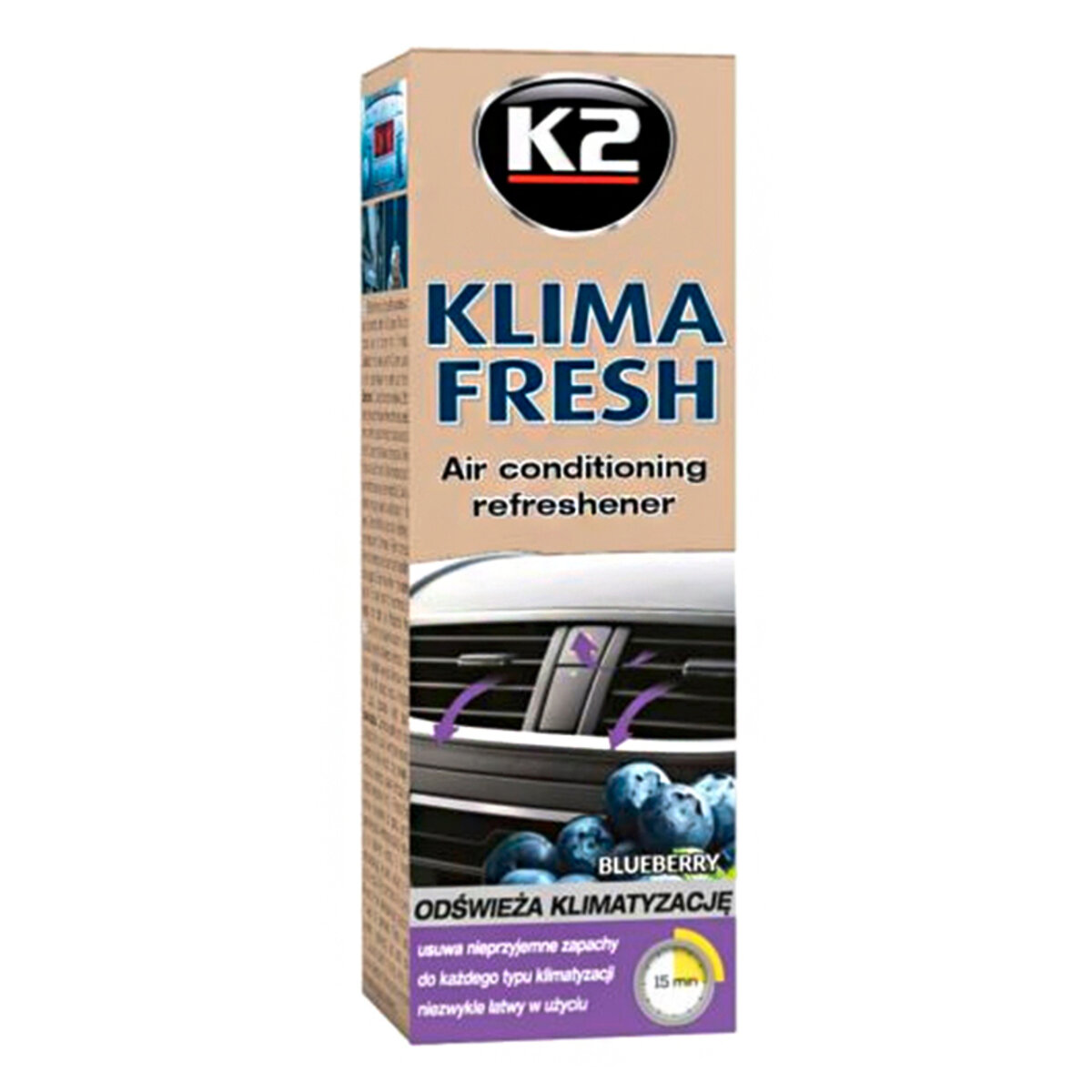 Очисник кондиціонера K2 Klima Fresh лохина, 150мл (K222BB) дивитися фото №1